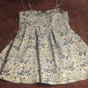 Floral Blue and White Dress